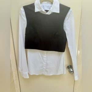 Bailey 44 2 in 1 blouse with vest overlay. Size xs